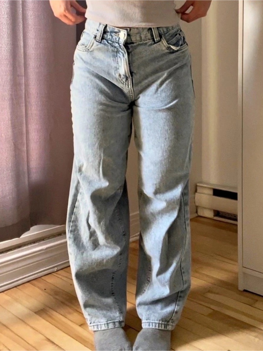 AEROPOSTALE High Rise Wide Leg Jeans Waist 24 Light Wash